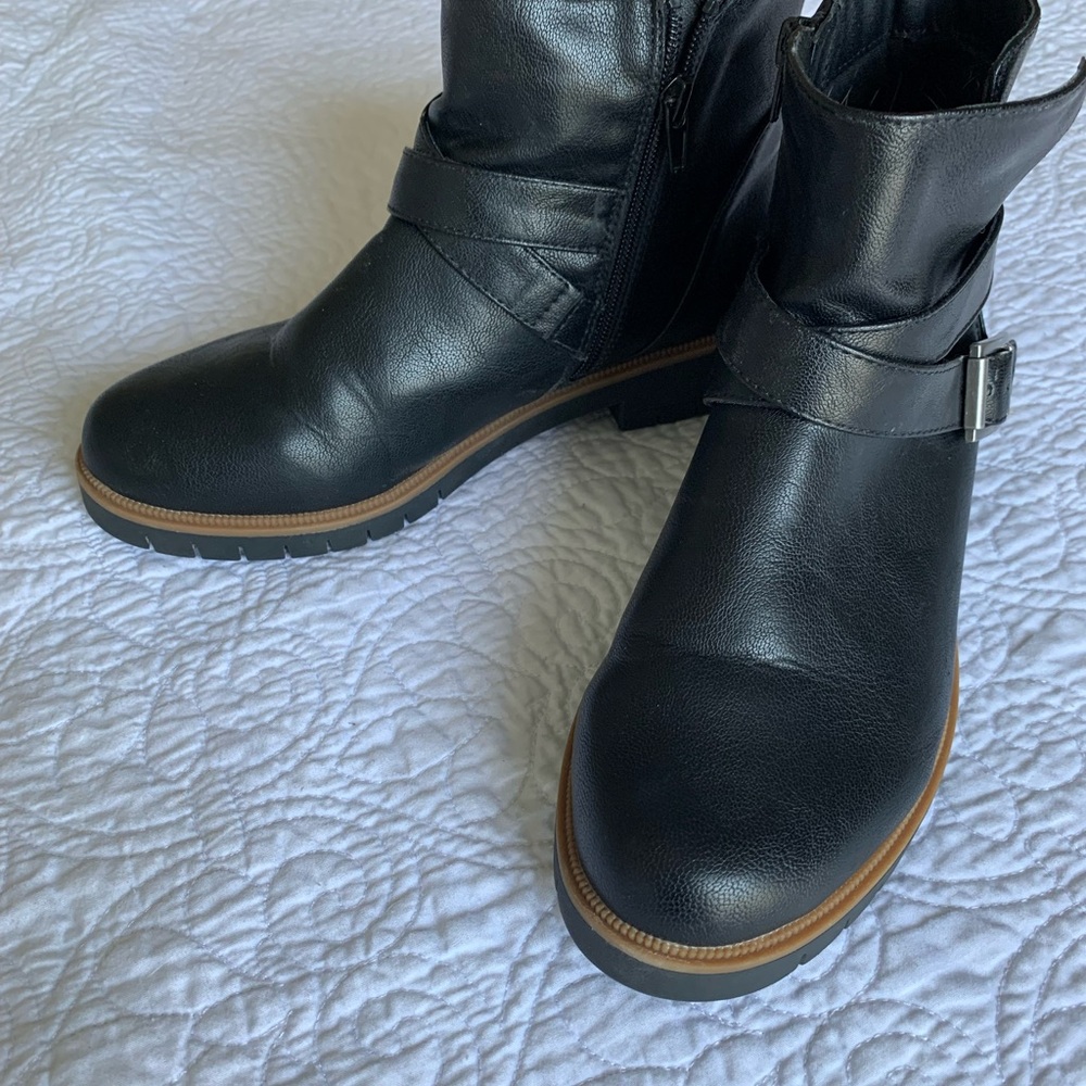 Style & Co Black Ankle Boots with Buckle Detail